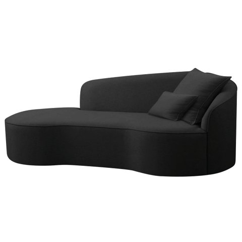 Divã Recamier Curvo Sala de Estar Recepção Inglaterra 150cm Lado Esquerdo Bouclé