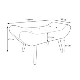 Puff Decorativa Marcela 100 cm com Pés Palito Suede Cinza - 4