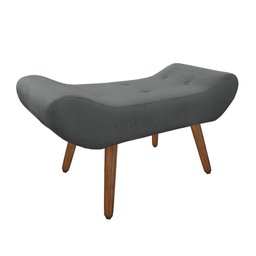Puff Decorativa Marcela 100 cm com Pés Palito Suede Cinza - 1