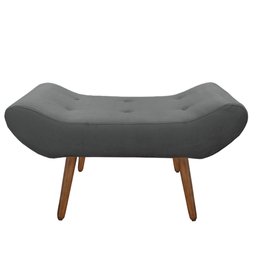 Puff Decorativa Marcela 100 cm com Pés Palito Suede Cinza - 3