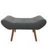 Puff Decorativa Marcela 100 cm com Pés Palito Suede Cinza - 3