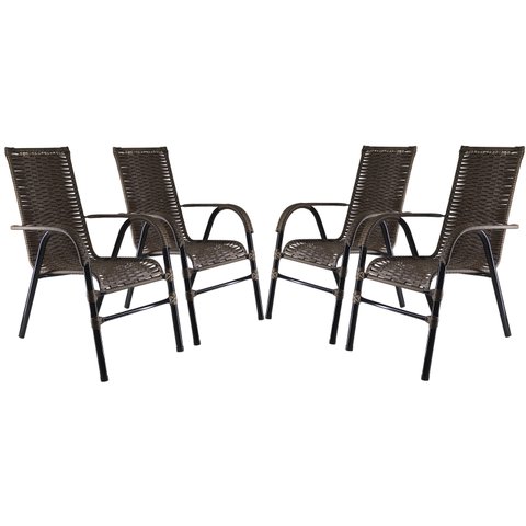 Conjunto 4 Cadeiras Bela, Artesanal, para Área, Varanda, Edícula, Cor Argila - PANERO 10