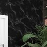 Papel de Parede Adesivo Marmorizado Preto Sala Cozinha 10m - 1