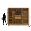 Ver imagem 3 de Guarda-roupa Dubai Majestic 6 Portas 3 Gavetas com Maleiro Interno Nature/fendi 100% Mdf - Vila Rica