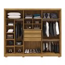 Ver imagem 4 de Guarda-roupa Dubai Majestic 6 Portas 3 Gavetas com Maleiro Interno Nature/fendi 100% Mdf - Vila Rica