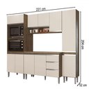 Ver imagem 4 de Armário de Cozinha Thalia 10 Portas 3 Gavetas Itauba/off White - Pnr Móveis