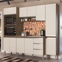 Ver imagem 1 de Armário de Cozinha Thalia 10 Portas 3 Gavetas Itauba/off White - Pnr Móveis