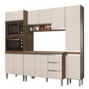 Ver imagem 2 de Armário de Cozinha Thalia 10 Portas 3 Gavetas Itauba/off White - Pnr Móveis