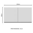 Ver imagem 6 de Armário Aéreo Acordes Glamy 100% MDF 120cm 2 Portas Madesa