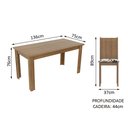 Ver imagem 4 de Conjunto Sala de Jantar Madesa Analu Mesa Tampo de Madeira com 6 Cadeiras - Rustic/floral Hibiscos