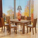 Ver imagem 1 de Conjunto Sala de Jantar Madesa Analu Mesa Tampo de Madeira com 6 Cadeiras - Rustic/floral Hibiscos