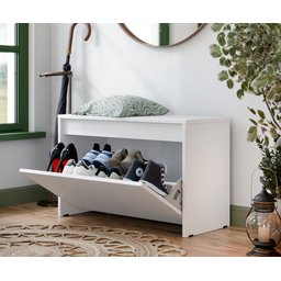 Sapateira Charme com Porta Basculante para Hall de Entrada ou Quarto - Branco - 2