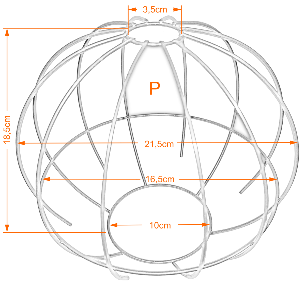 Cupula de Aramado Spider Preto para Pendentes e Abajures P - 2