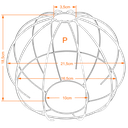 Ver imagem 2 de Cupula de Aramado Spider Preto para Pendentes e Abajures P