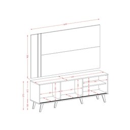 Rack com Painel para TV até 65 Polegadas 2 Portas Cronos  - 11