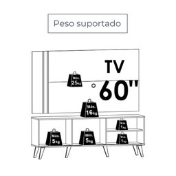Rack com Painel para TV até 65 Polegadas 2 Portas Cronos  - 12