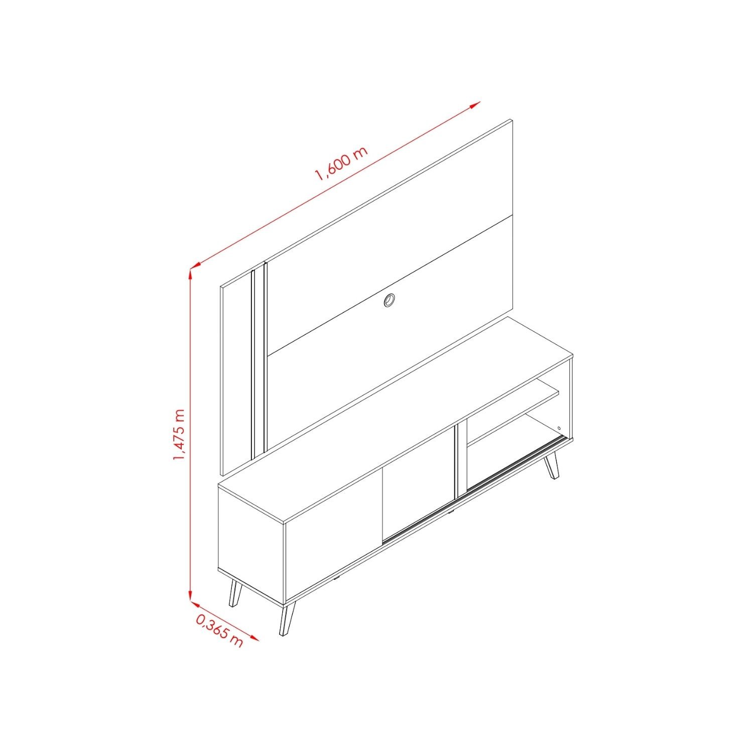 Rack com Painel para TV até 65 Polegadas 2 Portas Cronos  - 4