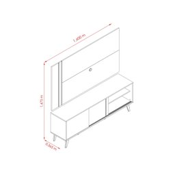 Rack com Painel para TV até 65 Polegadas 2 Portas Cronos  - 4