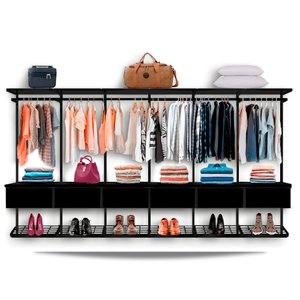 Guarda Roupa Closet Aramado Modulado Gaveta Mdf 3,70m Pt