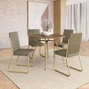 Ver imagem 1 de Conjunto de Sala de Jantar 4 Cadeiras Argelia Carraro Noce Dourado