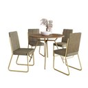 Ver imagem 2 de Conjunto de Sala de Jantar 4 Cadeiras Argelia Carraro Noce Dourado