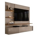 Ver imagem 3 de Painel Ripado para TV até 65 Polegadas com LED 3 Portas 167,5x200cm Atena Yescasa Bege