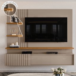 Painel para TV até 65 Polegadas LED Ripado 2 Portas Atena  - 6