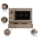 Ver imagem 3 de Painel para Tv até 65 Polegadas 167,5cmx200cm Led Ripado 2 Portas Atena