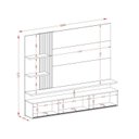 Ver imagem 7 de Painel Ripado para TV até 65 Polegadas com LED 3 Portas 167,5x200cm Atena Yescasa Bege