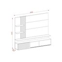 Ver imagem 5 de Painel Ripado para TV até 65 Polegadas com LED 3 Portas 167,5x200cm Atena Yescasa Bege