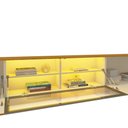 Ver imagem 7 de Painel para TV até 85 Polegadas Luminare 3 Portas com Vidro Reflecta e LED 100% MDF Naturale - Geliu