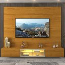 Ver imagem 1 de Painel para TV até 85 Polegadas Luminare 3 Portas com Vidro Reflecta e LED 100% MDF Naturale - Geliu