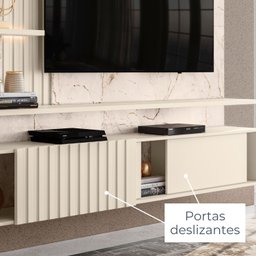Painel para TV até 65 Polegadas LED Ripado 2 Portas Atena  - 8