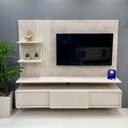 Ver imagem 4 de Painel Ripado para TV até 65 Polegadas com LED 2 Portas 167,5x200cm Atena Yescasa Branco