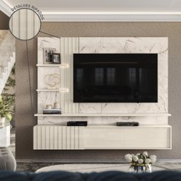 Painel para TV até 65 Polegadas LED Ripado 2 Portas Atena  - 5