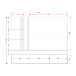 Painel para TV até 65 Polegadas LED Ripado 2 Portas Atena  - 4