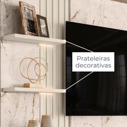 Painel para TV até 65 Polegadas LED Ripado 2 Portas Atena  - 6