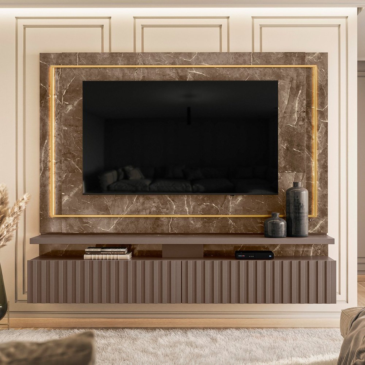 Painel para TV até 75 Polegadas com LED Ripado 2 Gavetas Gaia Madetec é ruim? Painel para TV até 75 Polegadas com LED Ripado 2 Gavetas Gaia Madetec é boa?