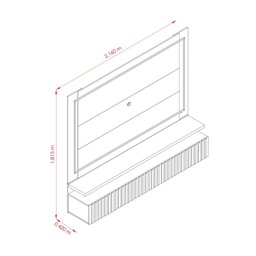 Painel Ripado para TV até 75 Polegadas com LED 2 Gavetas 181,5x216cm Gaia Yescasa - 4 Painel Ripado para TV até 75 Polegadas com LED 2 Gavetas 181,5x216cm Gaia Yescasa - 4