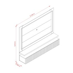 Painel para TV até 75 Polegadas com LED Ripado 2 Gavetas Gaia  - 3