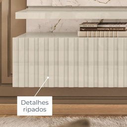Painel para TV até 75 Polegadas com LED Ripado 2 Gavetas Gaia  - 6