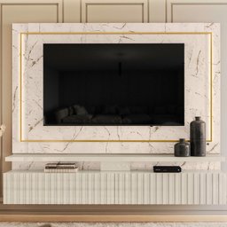 Painel para TV até 75 Polegadas com LED Ripado 2 Gavetas Gaia  - 1