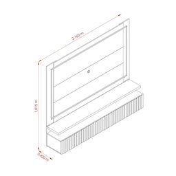 Painel Ripado para TV até 75 Polegadas com LED 2 Gavetas 181,5x216cm Gaia Yescasa Branco - 4 Painel Ripado para TV até 75 Polegadas com LED 2 Gavetas 181,5x216cm Gaia Yescasa Branco - 4