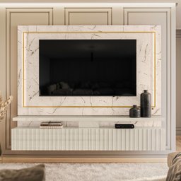 Painel para TV até 75 Polegadas com LED Ripado 2 Gavetas Gaia  - 10
