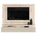Ver imagem 3 de Painel Ripado para TV até 75 Polegadas com LED 2 Gavetas 181,5x216cm Gaia Yescasa Branco