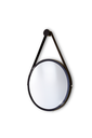 Ver imagem 2 de Espelho Decorativo Redondo 60cm Adnet Suspenso C/ Alça Couro + Suporte