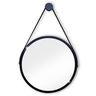 Espelho Decorativo Redondo 60cm Adnet Suspenso C/ Alça Couro + Suporte - 4