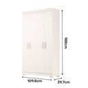 Ver imagem 5 de Guarda Roupa Solteiro 100% MDF 4 Portas Lana Branco ACP MÓVEIS