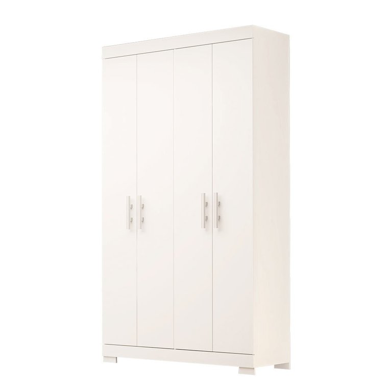 Guarda Roupa Solteiro 100% MDF 4 Portas Lana Branco ACP MÓVEIS