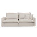 Ver imagem 1 de Sofá Retrátil Reclinável Tecido Linho Cru 2,30m